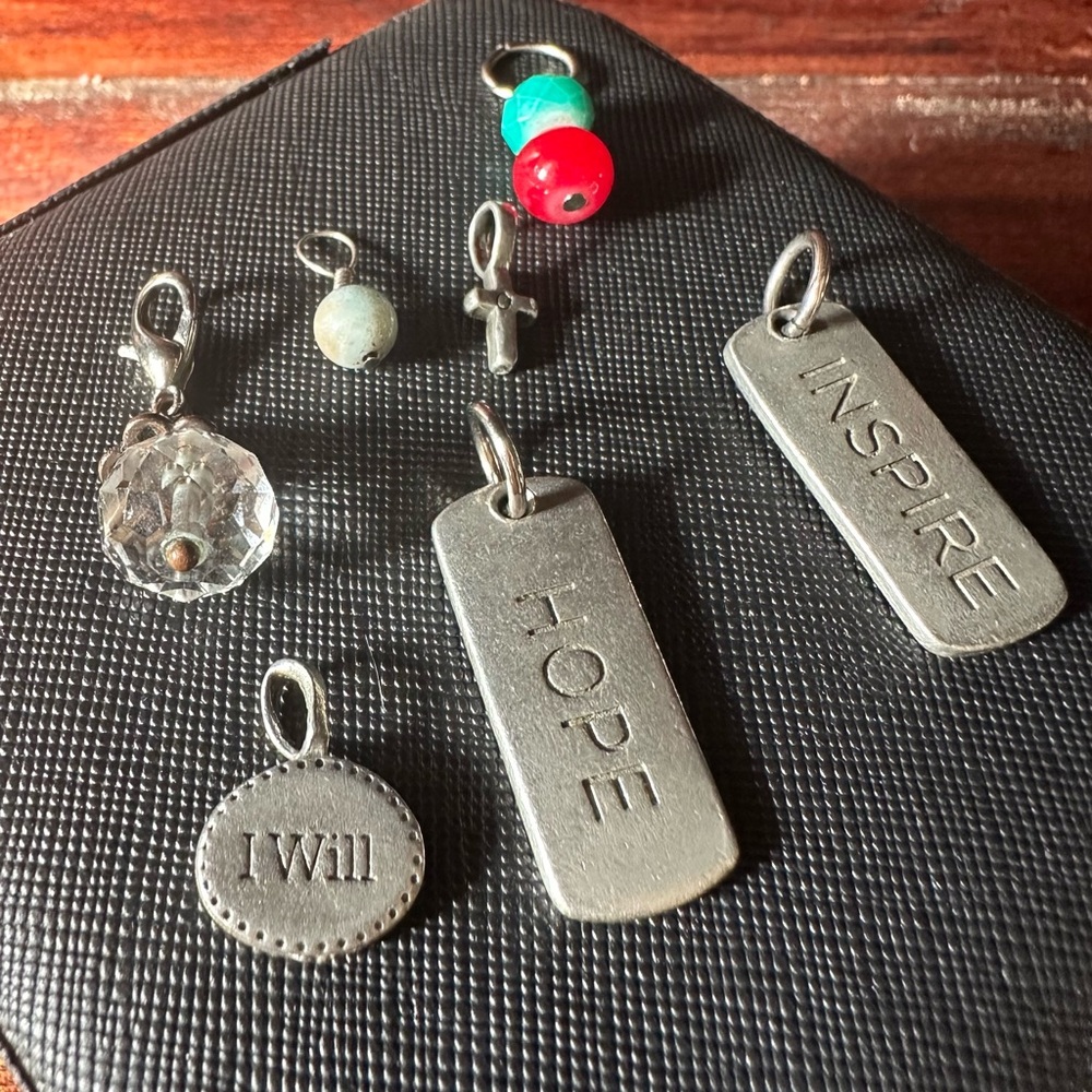 Lot of 7 Silvetone Inspirational Charm